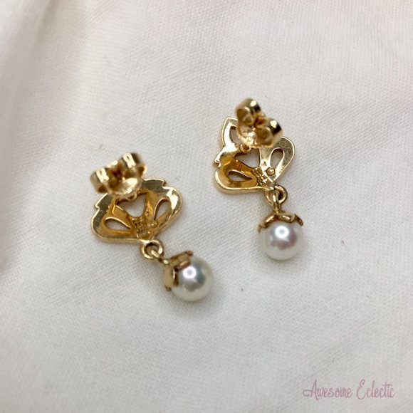 James Avery JA 14k Pearl Drop Earrings - EXTREMELY RARE - Great Gift! - Picture 3 of 9